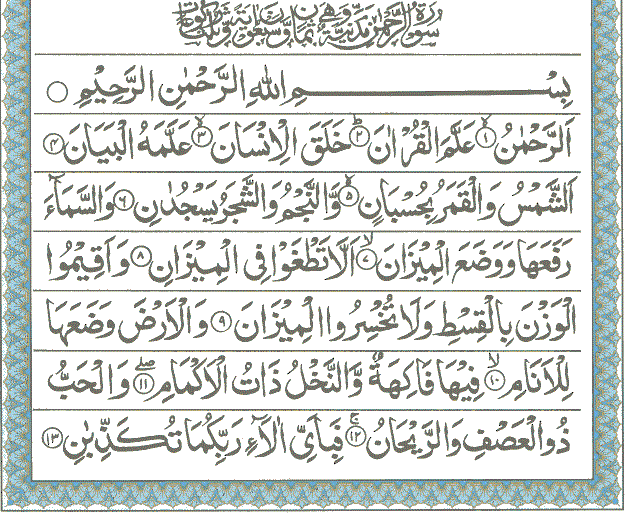 Surah Rehman Surat Ar Rahman With Urdu Translation